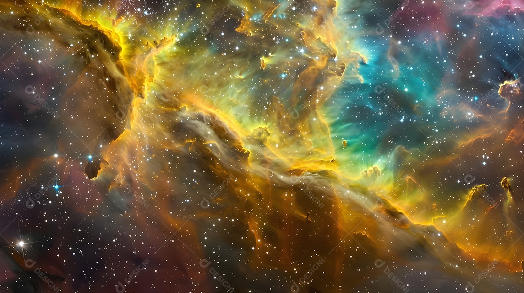 Céu estrelado com aurora boreal