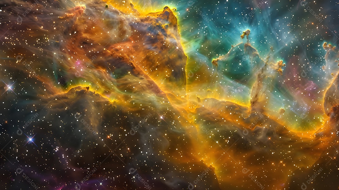 Um céu lindo com estrelas aurora boreal