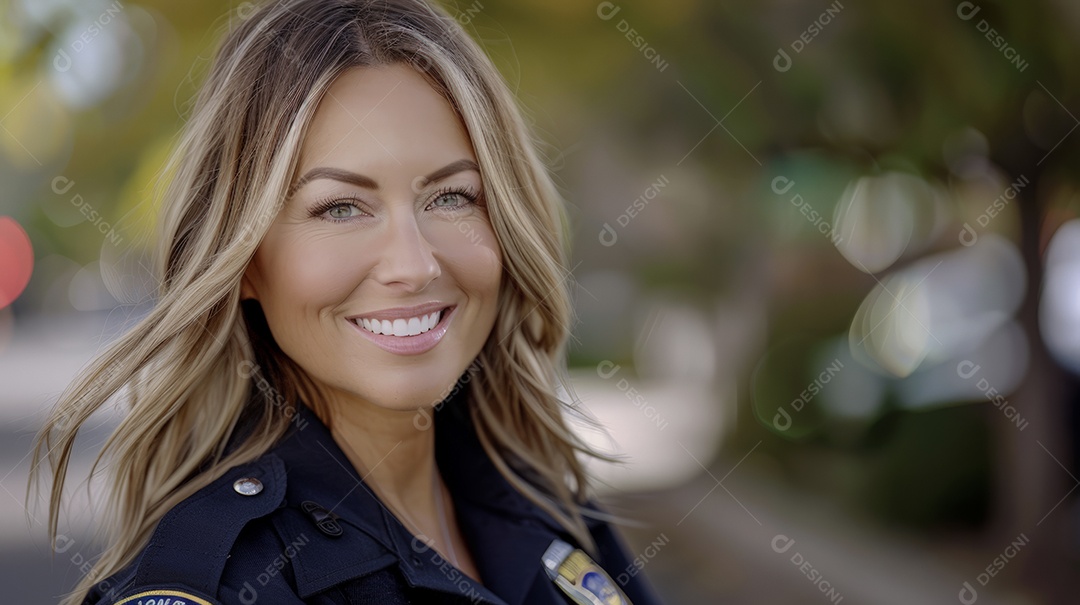 Linda policial respeitada na cidade