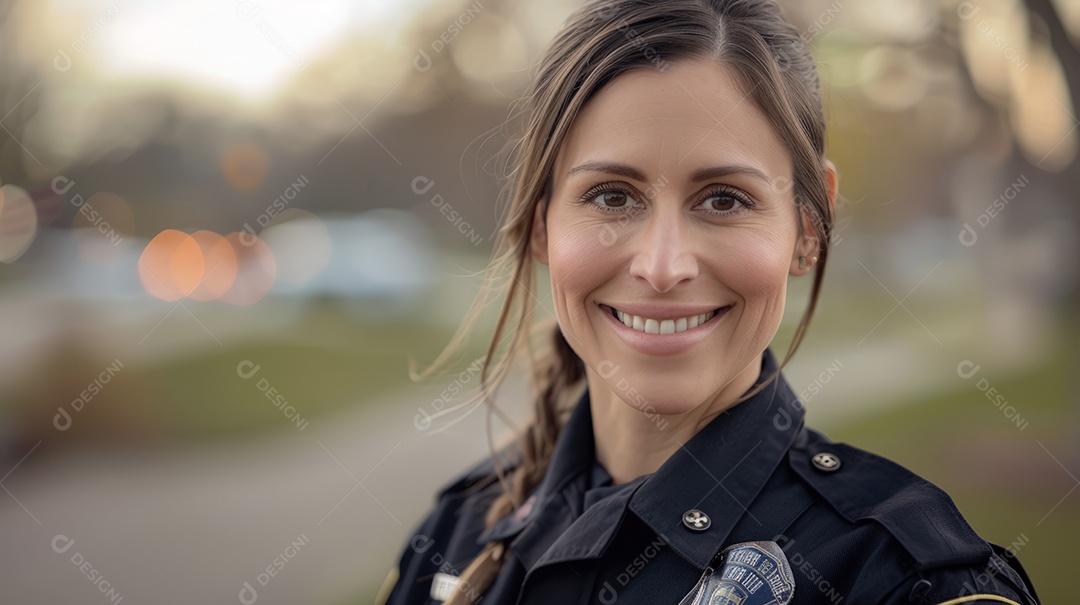 Linda policial pronta para seu trabalho