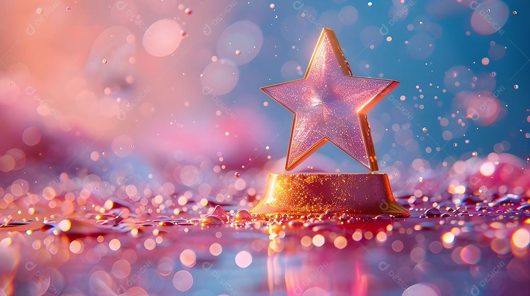 Pódio com estrela brilhantes