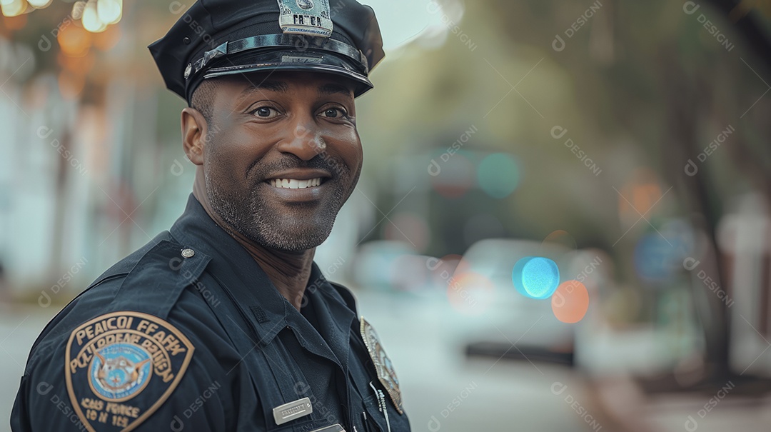 Charmoso moreno policial fardado