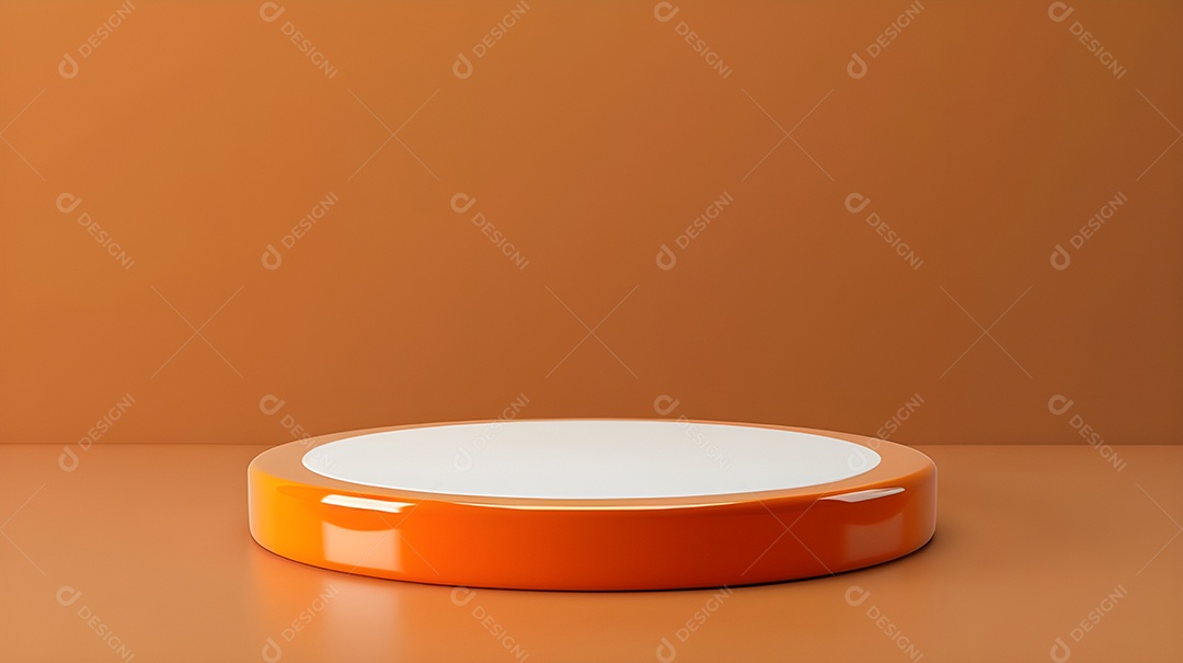 Pódio alaranjado com branco