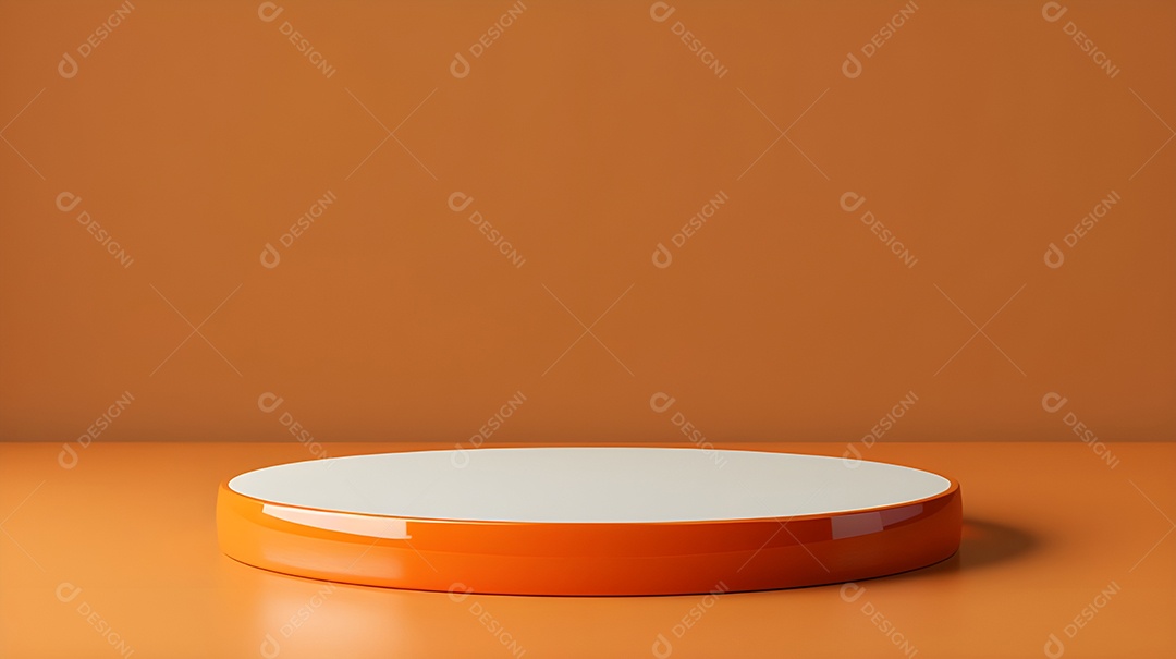 Pódio alaranjado com branco