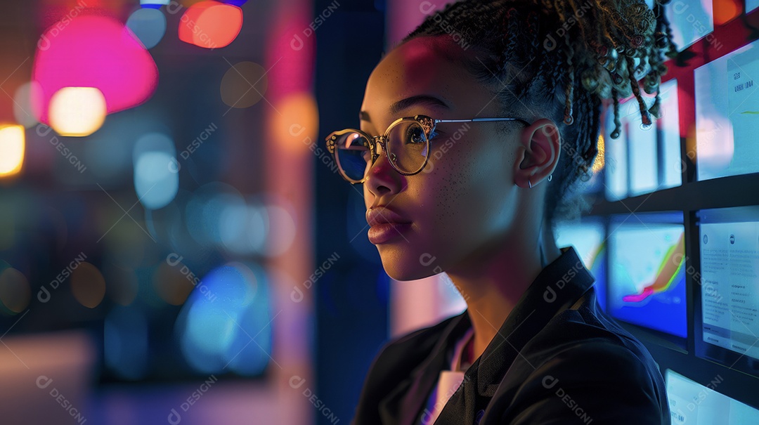 Networking de consultores de recrutamento rodeados por telas e modernos