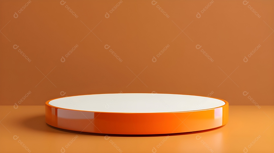 Pódio alaranjado com branco