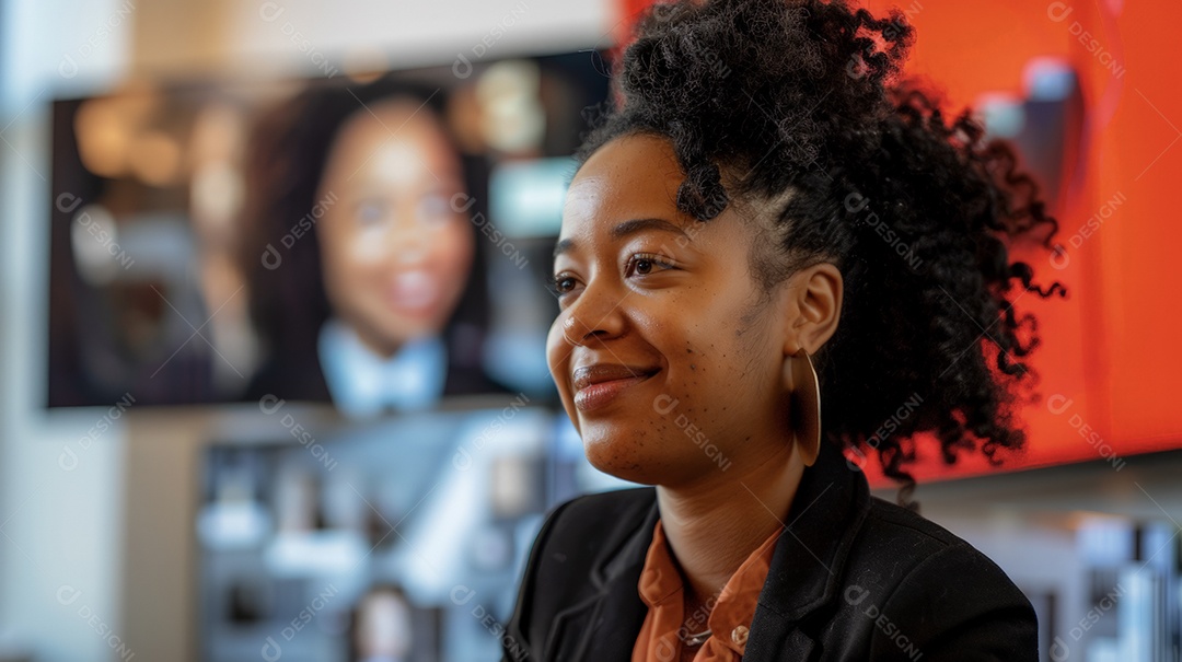 Networking de consultores de recrutamento rodeados por telas e modernos