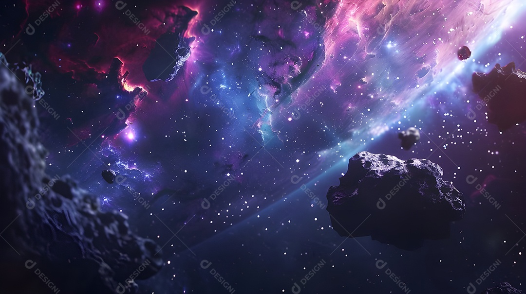 Via lactea com aurora boreal e cometas