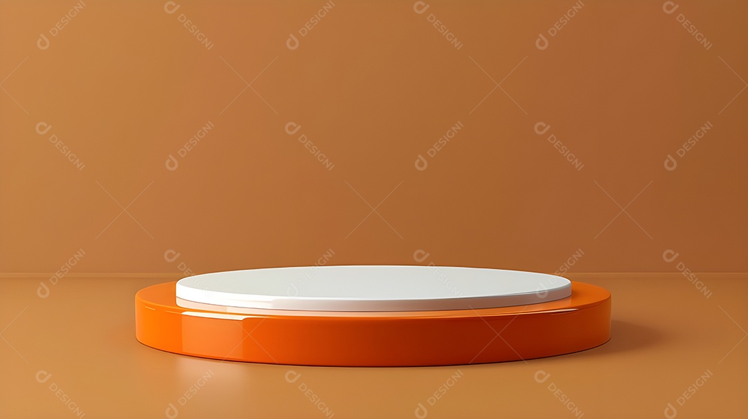 Pódio alaranjado com branco