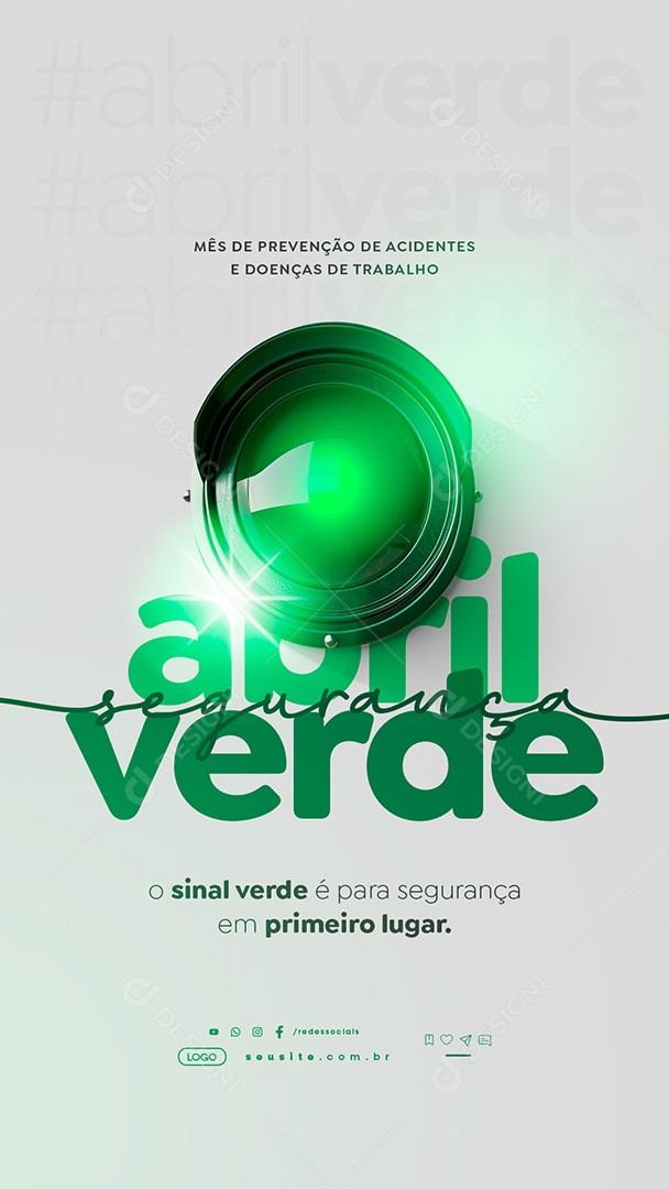 Story Abril Verde O Sina Verde é para Segurança em Primeiro Lugar Social Media PSD Editável