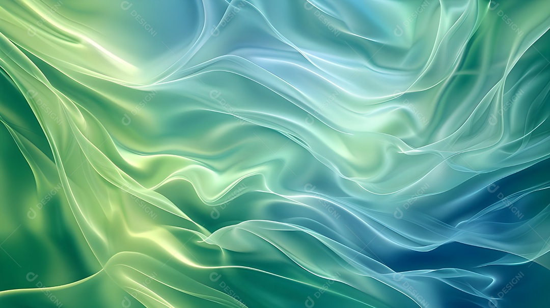 Ondas coloridas verde e azuis