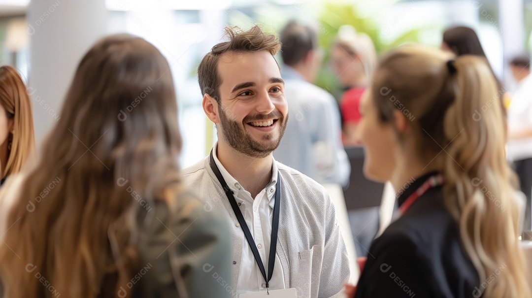 Reunião em conferencia de tecnologia cientifica pessoas debatendo