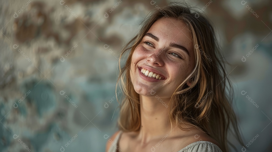 Linda jovem de cabelos claros