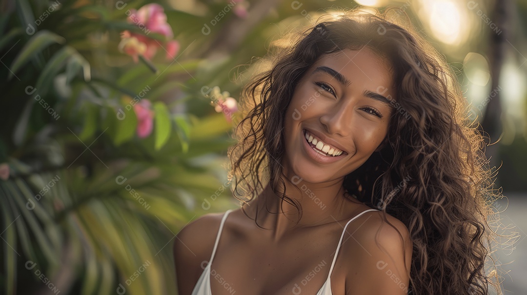 Uma linda jovem sorridente