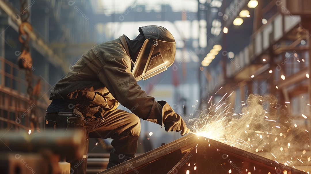 Homem em fabrica trabalhando