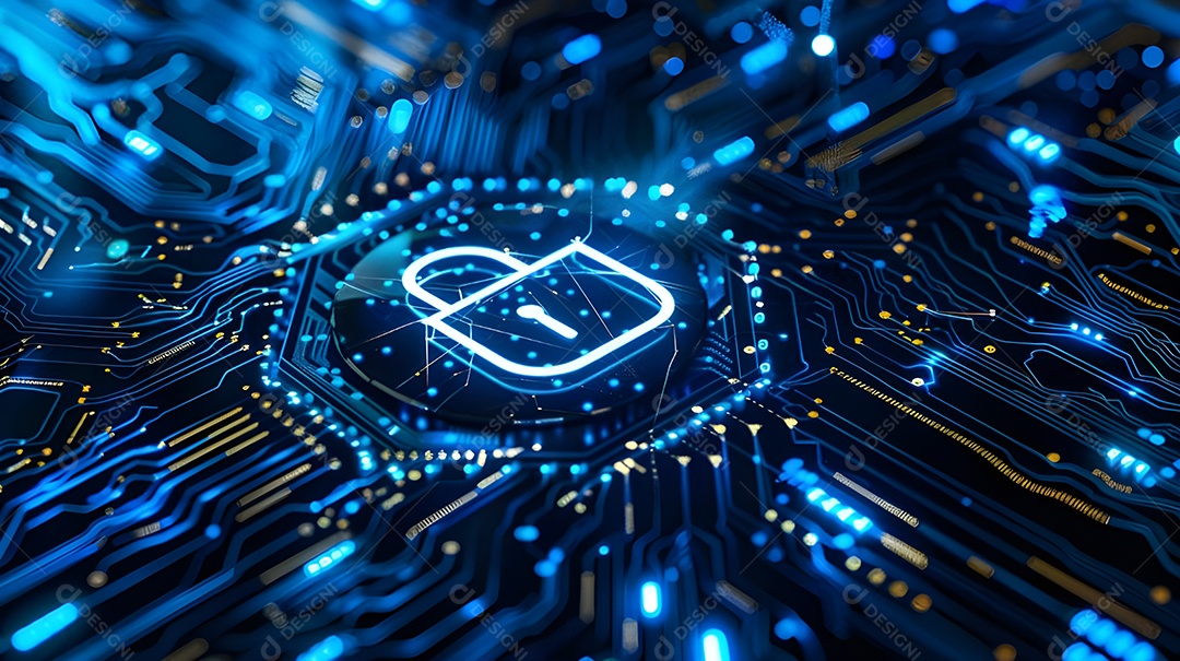 Cadeado digital conceito de tecnologia segura