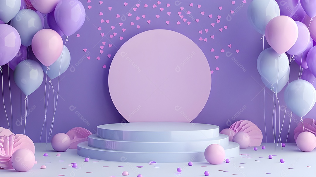 Decoração de aniversário com balões coloridos