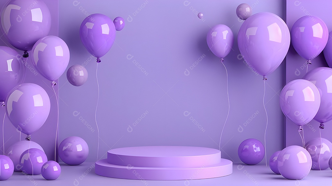 Decoração com balões lilás