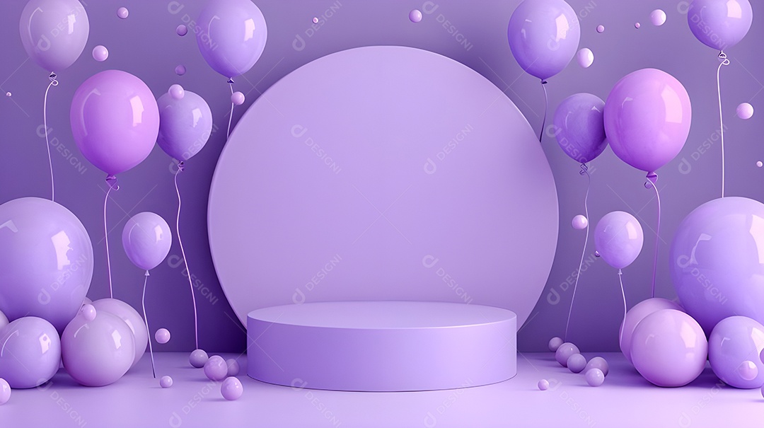 Decoração com balões lilás