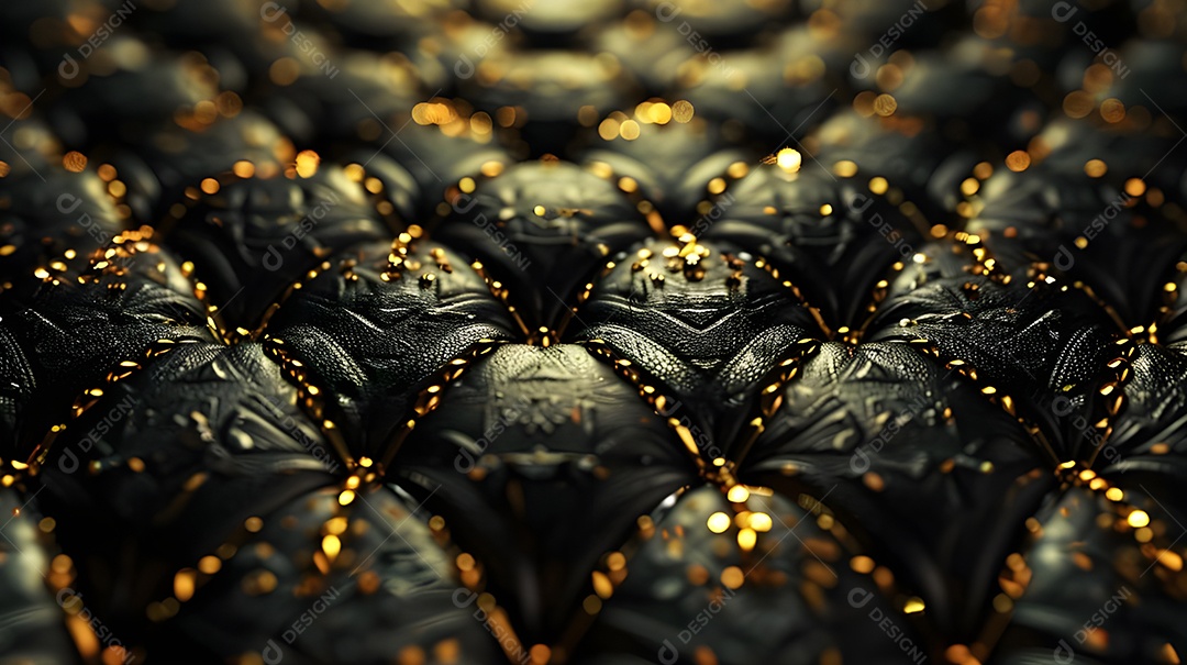 Detalhes de uma coloração preta e dourada