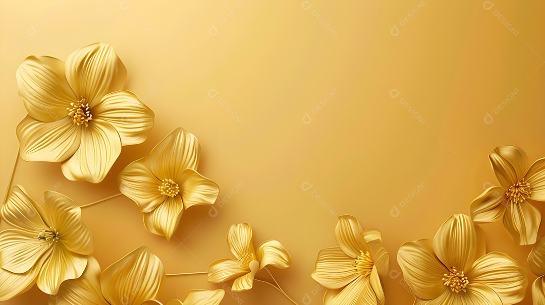 Flores douradas com petálas