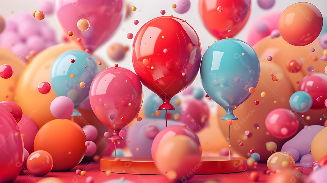 Balões coloridos em uma festa