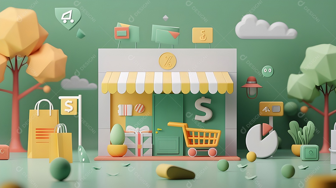 Loja com carrinhos de compra