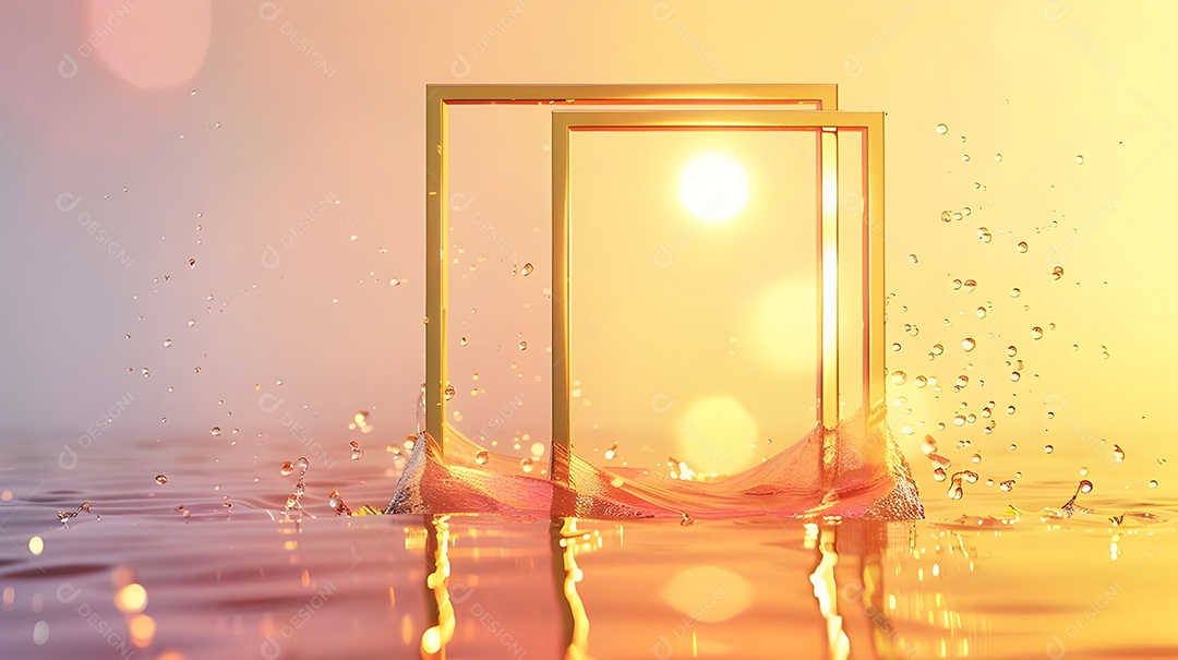 Moldura flutuando sobre a água