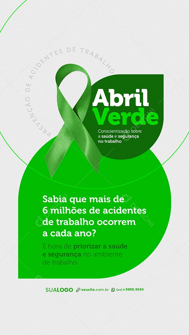 Story Abril Verde Prevenção de Acidentes de Trabalho Social Media PSD Editável