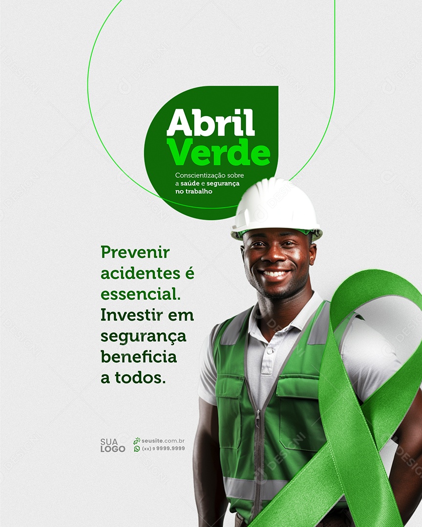 Abril Verde Prevenir Acidentes é Essencial Social Media PSD Editável