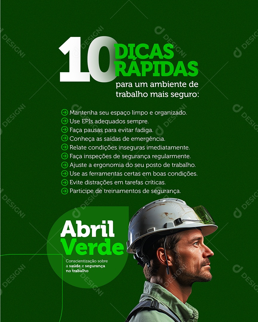 Abril Verde Dicas Rápidas Social Media PSD Editável