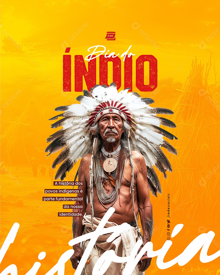 Dia do Índio 19 de Abril Social Media PSD Editável