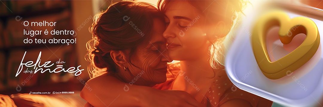 Carrossel Dia das Mães O melhor Lugar é Dentro do Teu Abraço Social Media PSD Editável