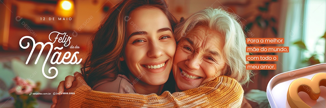 Carrossel Dia das Mães Para a Melhor Mãe do Mundo Social Media PSD Editável