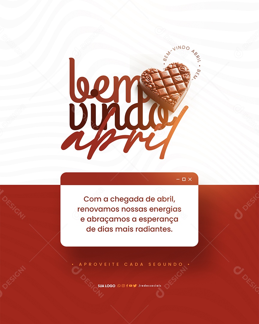 Bem Vindo Abril Renovamos Nossas Energias Social Media PSD Editável