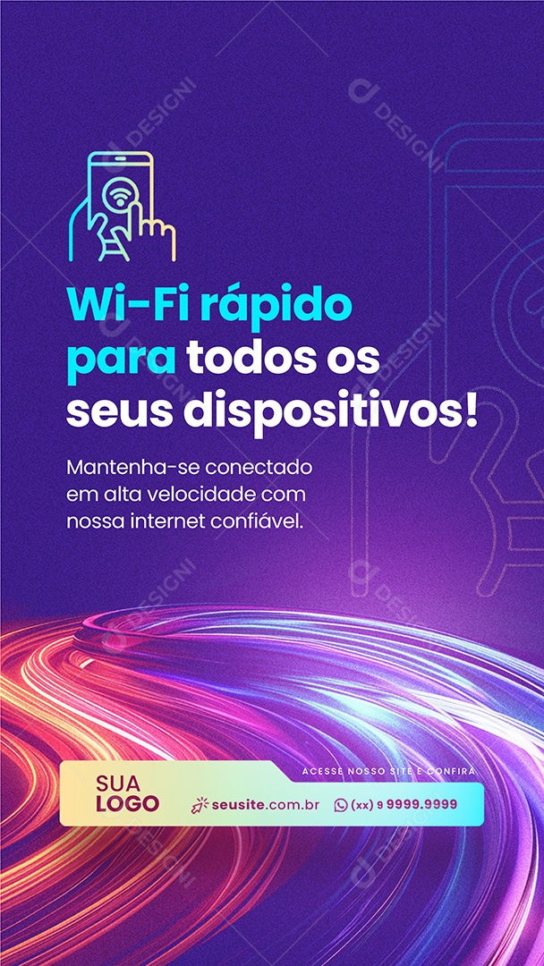 Story Provedor de Internet Wi-Fi Rápido para Todos os Seus Dispositivos Social Media PSD Editável