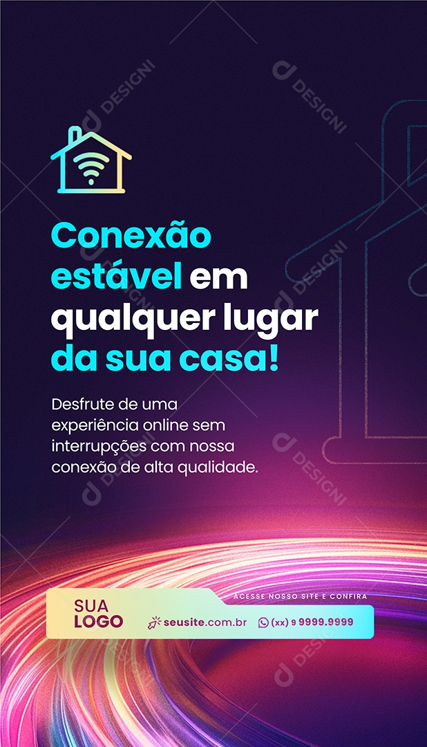 Story Provedor de Internet Conexão Estável Social Media PSD Editável