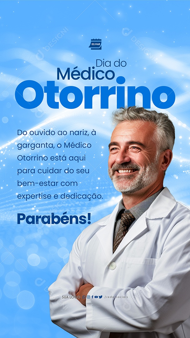 Story Dia do Otorrinolaringologista para Cuidar Do Seu Bem-Estar Social Media PSD Editável