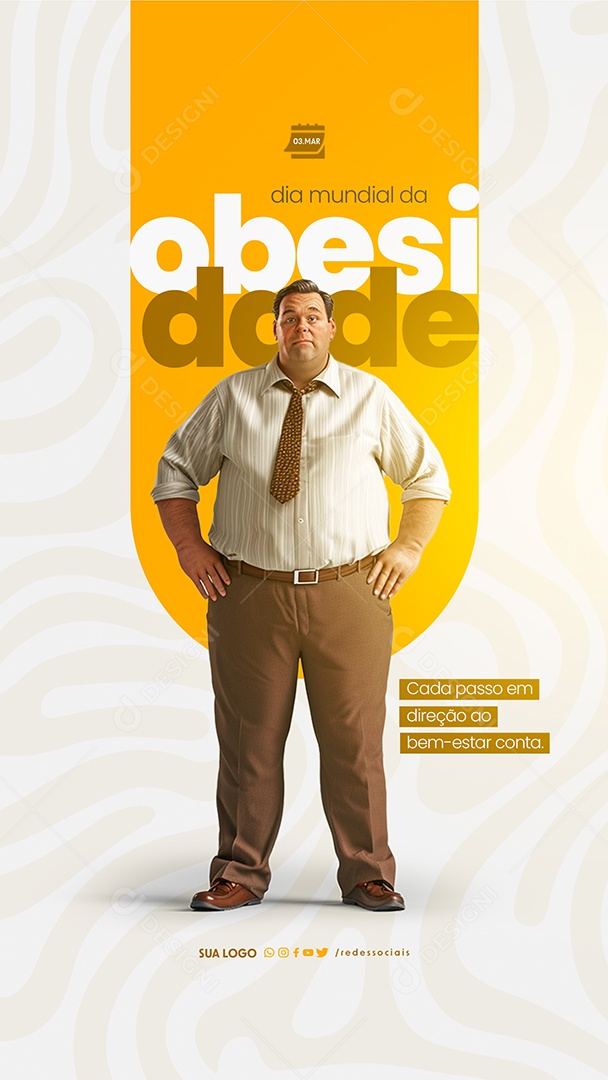 Story Dia Mundial da Obesidade Cada Passo em Direção ao Bem-Estar Social Media PSD Editável