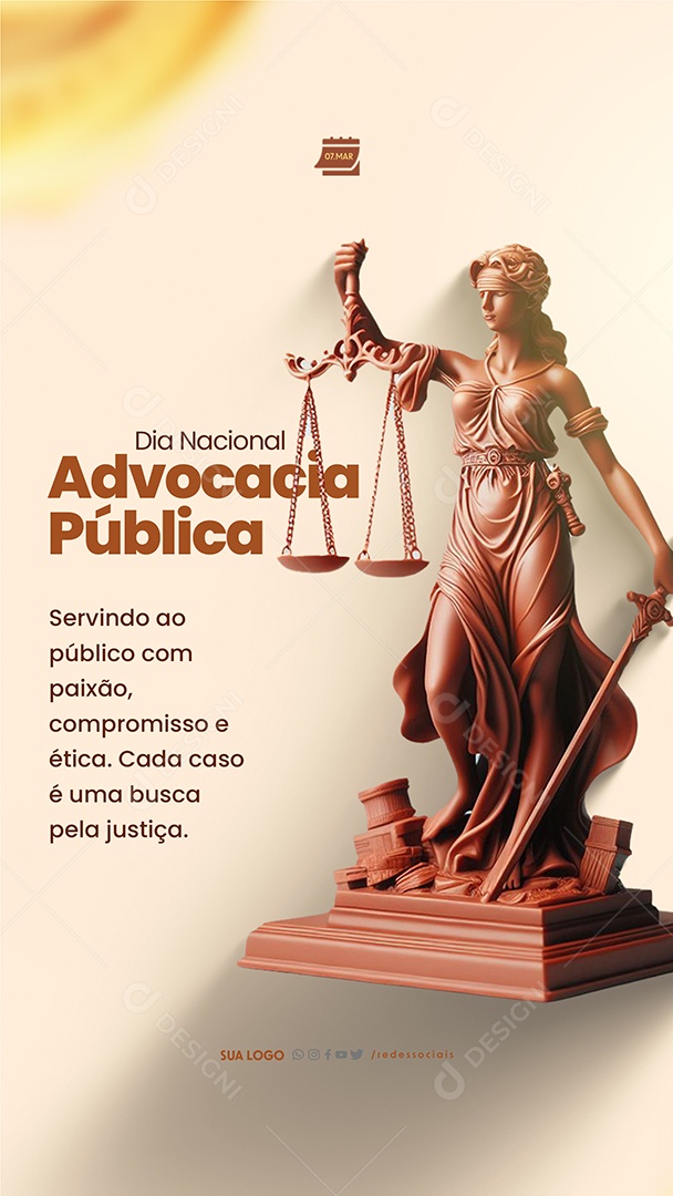 Story Dia da Advocacia Pública Servindo ao Público com Paixão Social Media PSD Editável