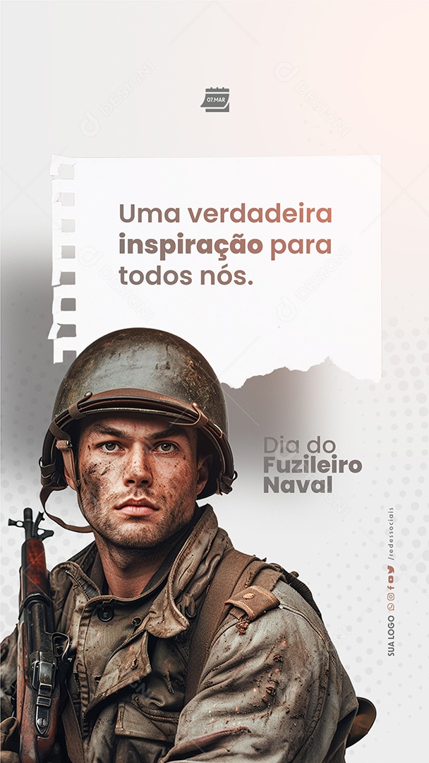 Story Dia do Fuzileiro Naval Verdadeira Inspiração Social Media PSD Editável