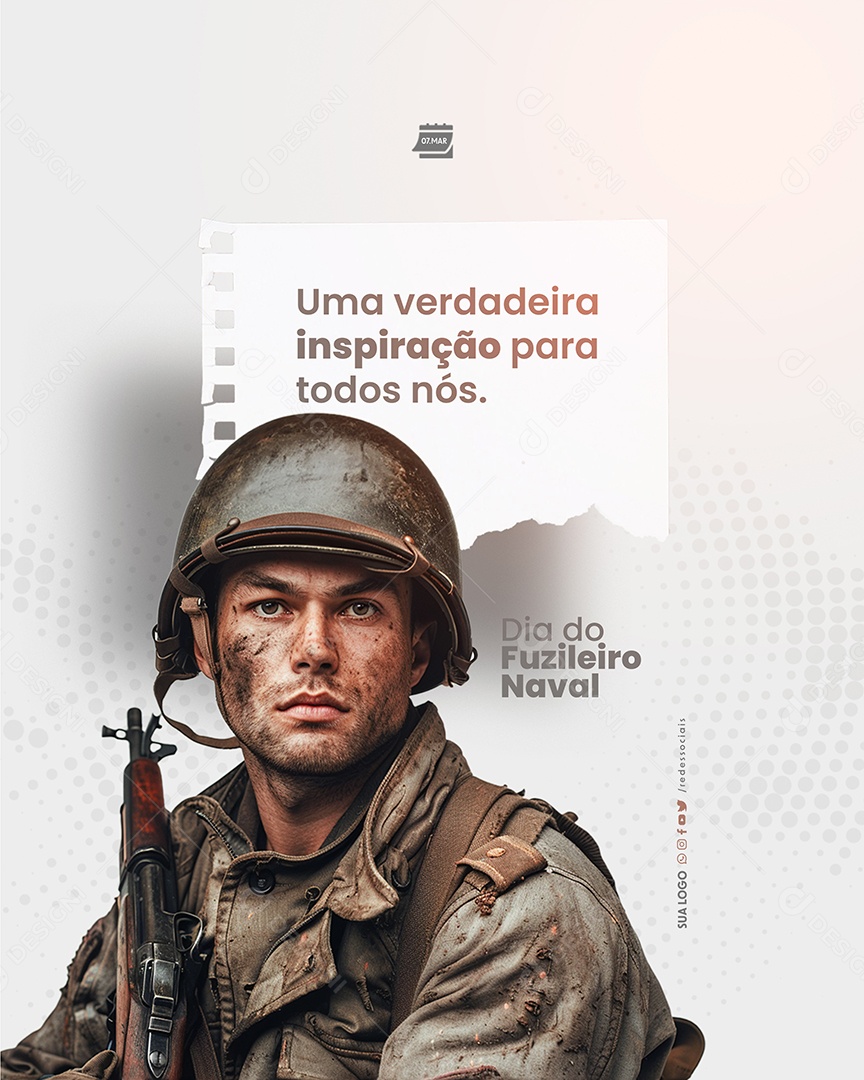 Dia do Fuzileiro Naval Verdadeira Inspiração Social Media PSD Editável