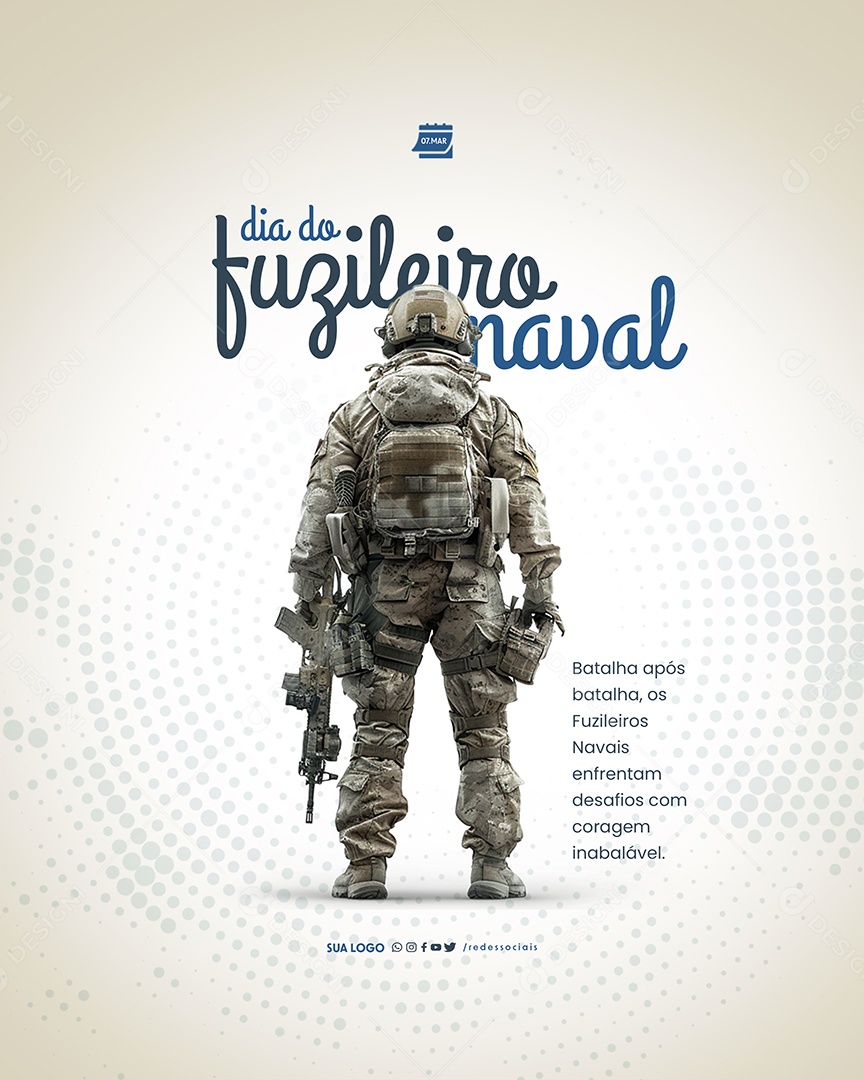 Dia do Fuzileiro Naval Batalha Após Batalha Social Media Social Media PSD Editável