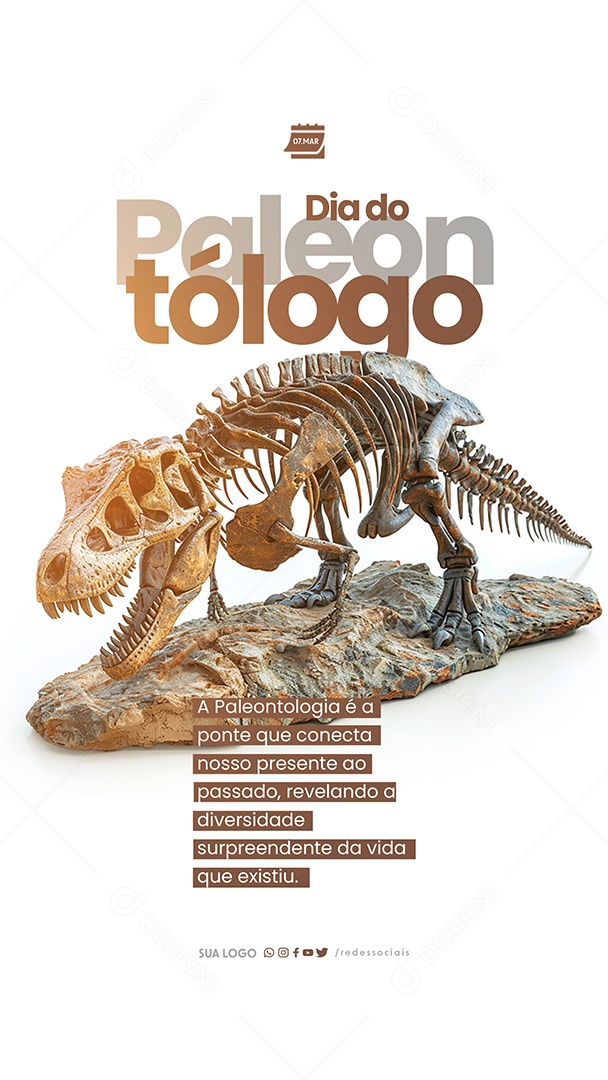 Story Dia do Paleontólogo Ponte que Conecta o Presente ao Passado Social Media PSD Editável