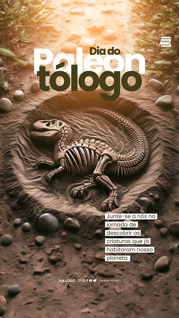 Story Dia do Paleontólogo Junte-Se a Nós Social Media PSD Editável