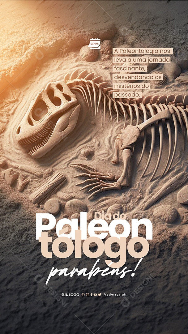Story Dia do Paleontólogo Desvendando os Mistérios do Passado Social Media PSD Editável