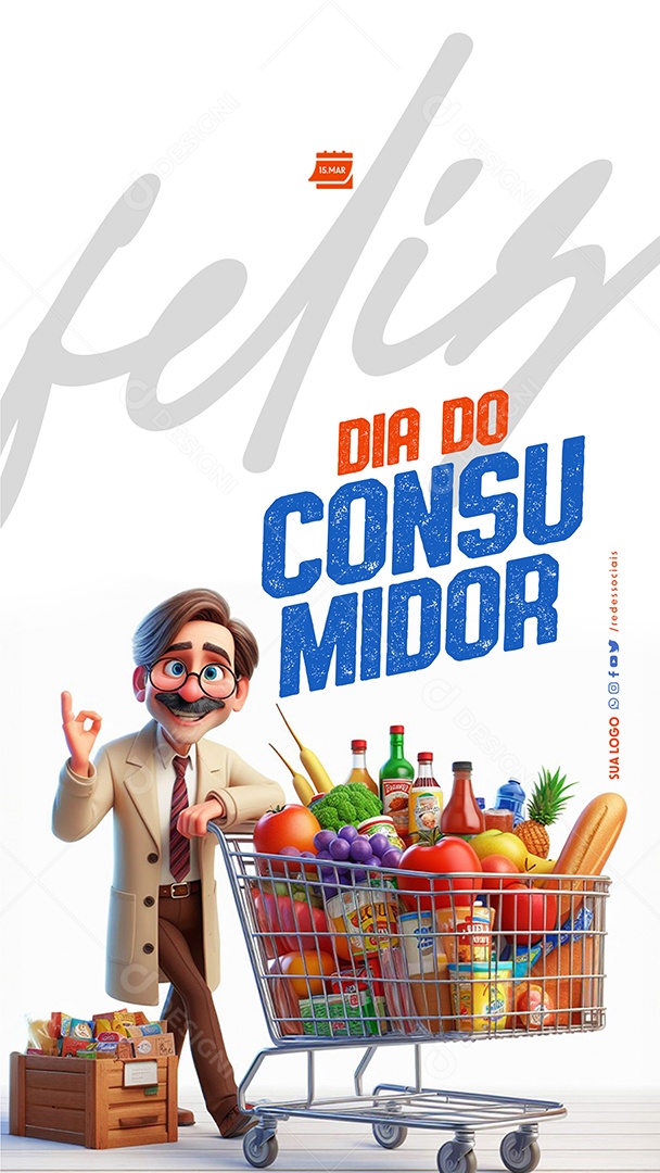 Story Dia do Consumidor Comprando com Alegria Social Media PSD Editável