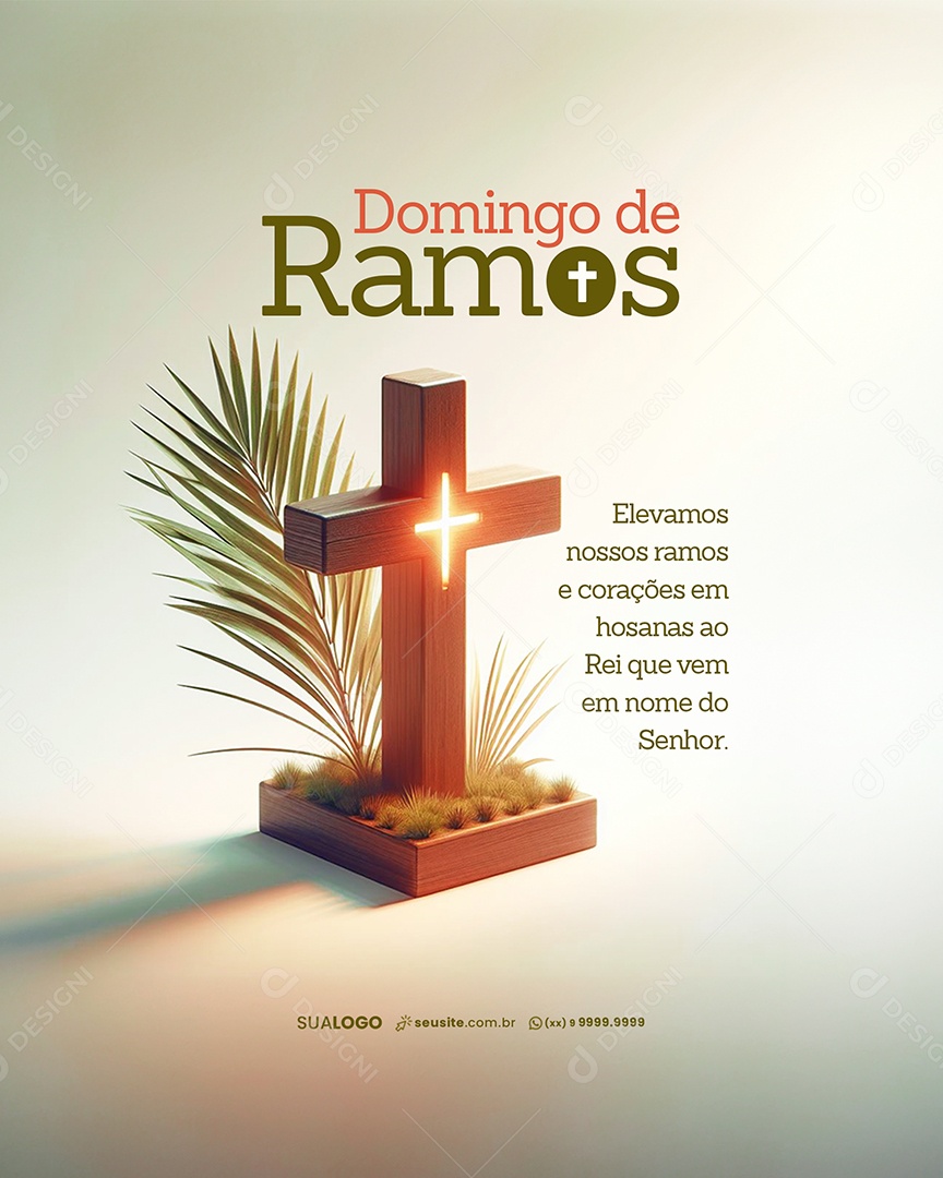 Domingo de Ramos O Rei Que Vem em Nome do Senhor Social Media PSD Editável