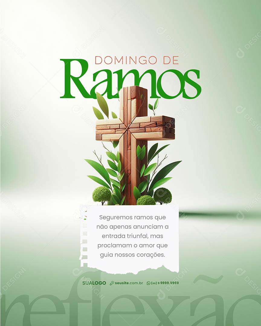 Domingo de Ramos Amor Que Guia Nossos Corações Social Media PSD Editável