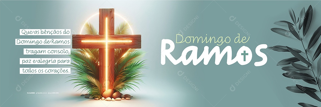 Carrossel Domingo de Ramos Paz e Alegria Para Todos os Corações Social Media PSD Editável